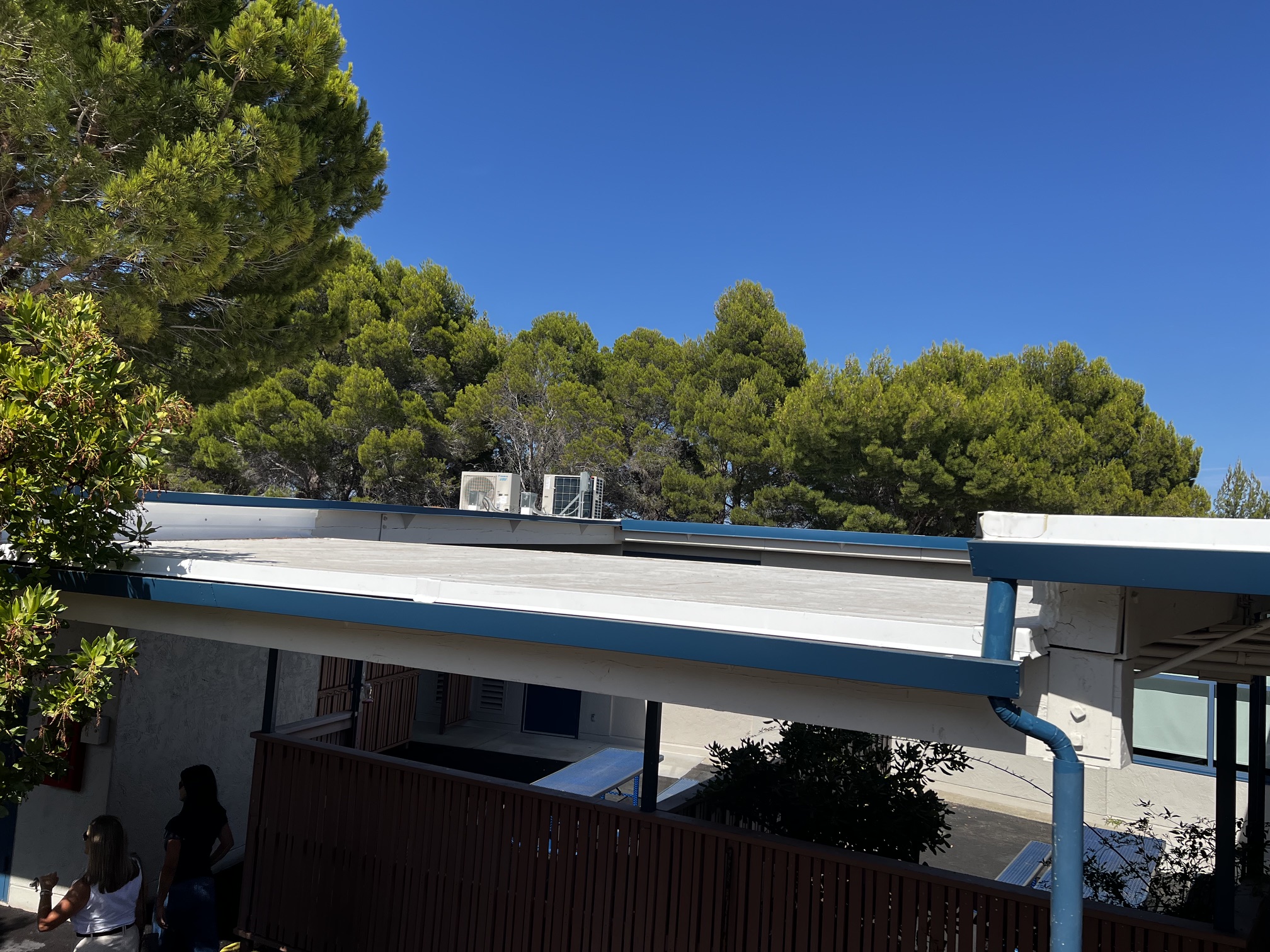 New HVAC units on a school rooftop