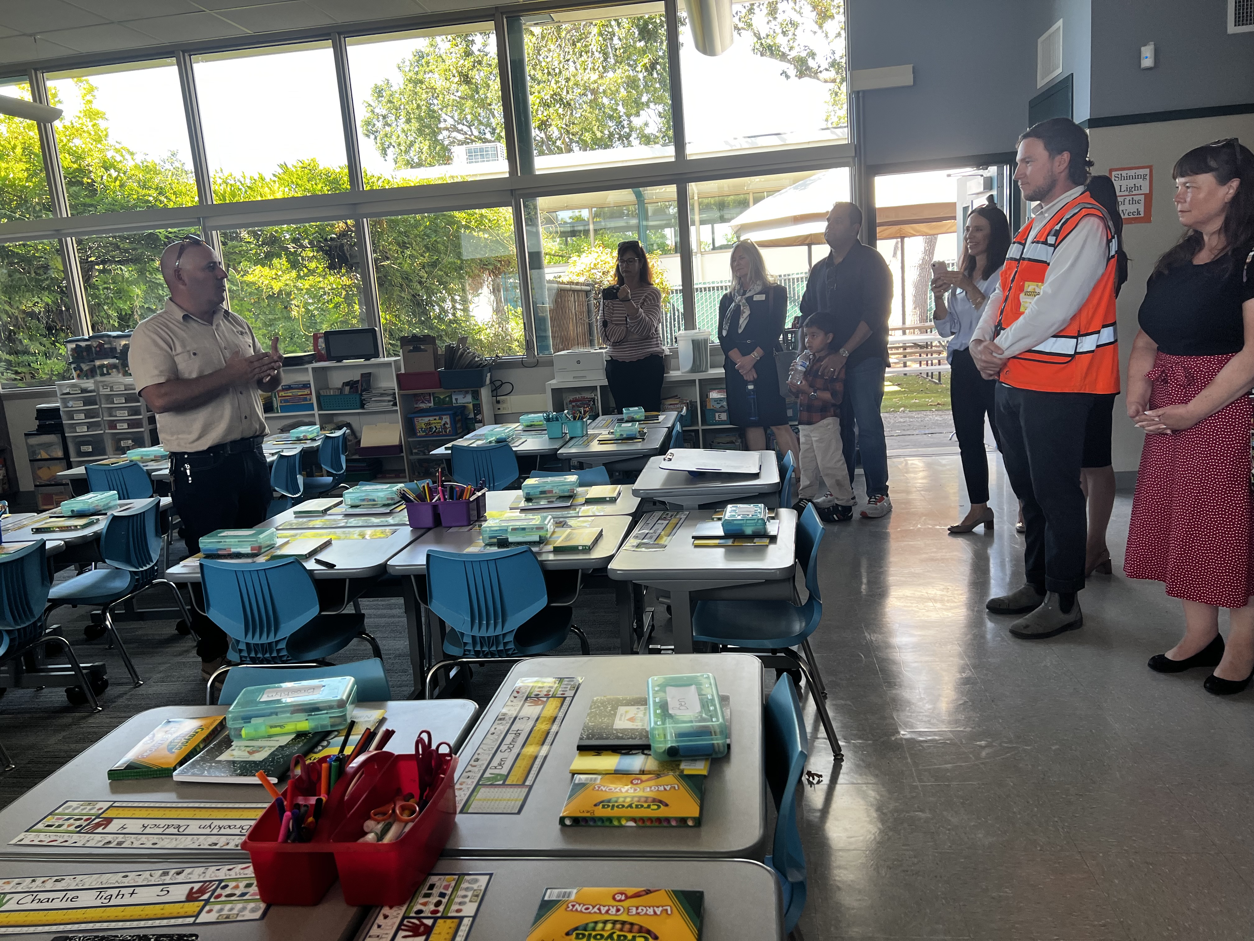 Tour of a newly renovated classroom with updated windows and modern furnishings