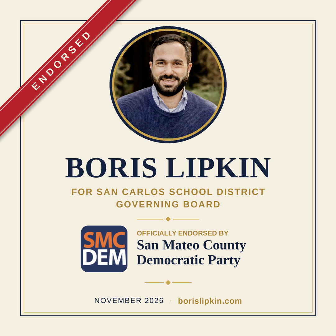 Boris Lipkin officially endorsed by the San Mateo County Democratic Party